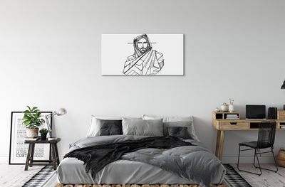 Canvas bild Jesus teckning