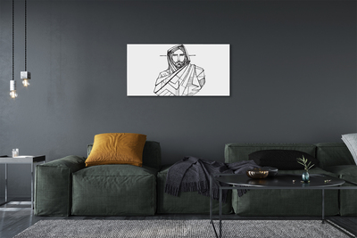 Canvas bild Jesus teckning