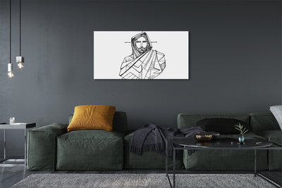 Canvas bild Jesus teckning