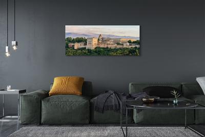 Fototryck canvas Spanien slott skog berg