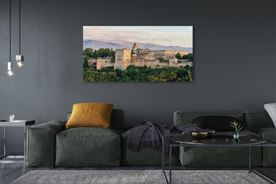 Fototryck canvas Spanien slott skog berg