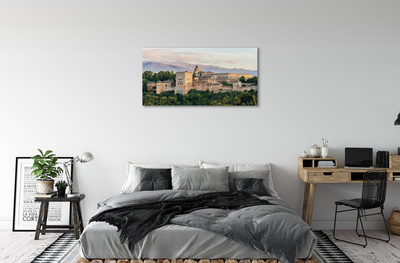 Fototryck canvas Spanien slott skog berg