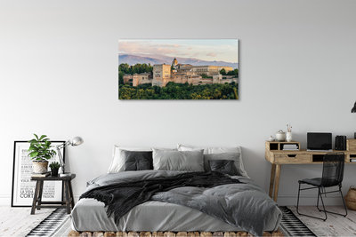 Fototryck canvas Spanien slott skog berg