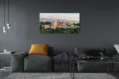 Fototryck canvas Spanien slott skog berg