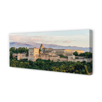 Fototryck canvas Spanien slott skog berg