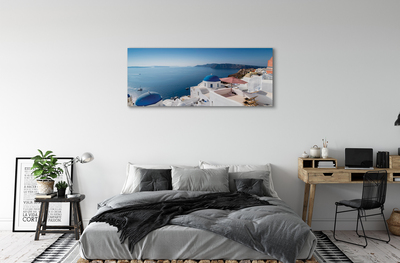 Bild på canvas Grekland Havsbyggnader panorama