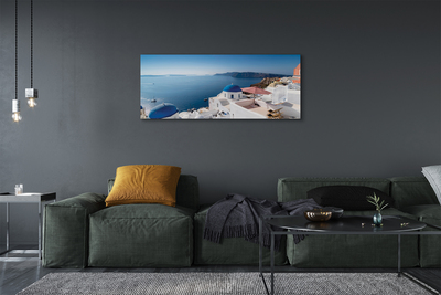 Bild på canvas Grekland Havsbyggnader panorama