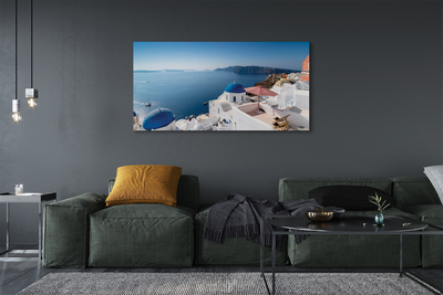 Bild på canvas Grekland Havsbyggnader panorama