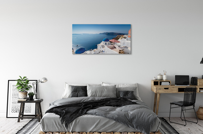 Bild på canvas Grekland Havsbyggnader panorama