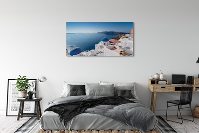 Bild på canvas Grekland Havsbyggnader panorama