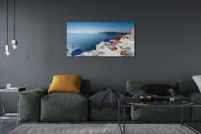 Bild på canvas Grekland Havsbyggnader panorama