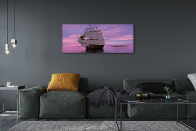 Canvas bild Lila himmel fartyg havet