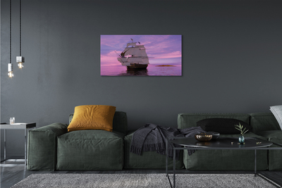 Canvas bild Lila himmel fartyg havet