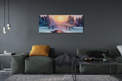 Foto på canvas Vinterträd snö soluppgång