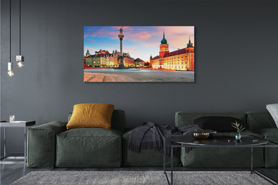 Canvas bild Warszawa Soluppgång gamla stan