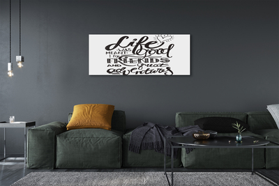 Canvas bild Motiverande brun inskription