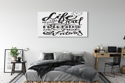 Canvas bild Motiverande brun inskription