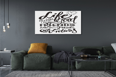 Canvas bild Motiverande brun inskription