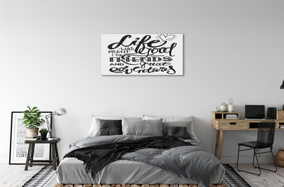 Canvas bild Motiverande brun inskription