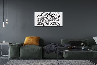 Canvas bild Motiverande brun inskription