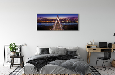 Bild på canvas Panorama över floden Warszawa Bridge