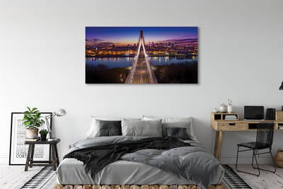 Bild på canvas Panorama över floden Warszawa Bridge