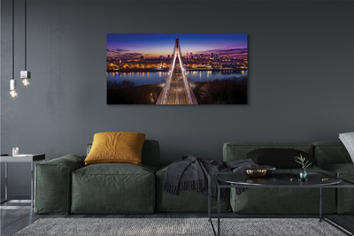 Bild på canvas Panorama över floden Warszawa Bridge