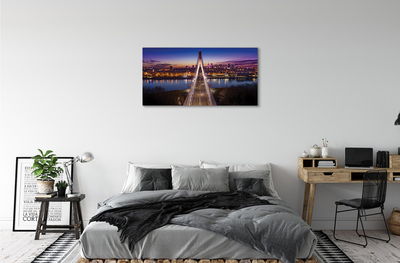 Bild på canvas Panorama över floden Warszawa Bridge