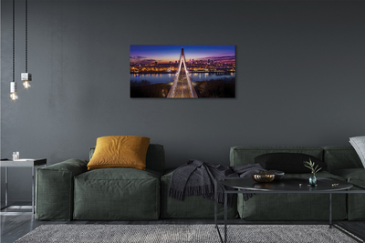 Bild på canvas Panorama över floden Warszawa Bridge