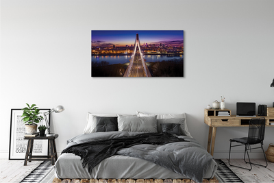 Bild på canvas Panorama över floden Warszawa Bridge