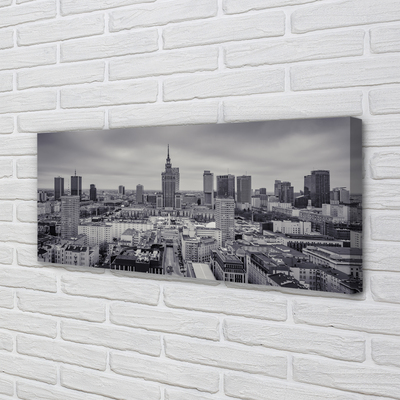 Fototryck canvas Warszawa skyskrapor panorama