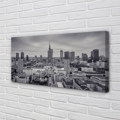 Fototryck canvas Warszawa skyskrapor panorama