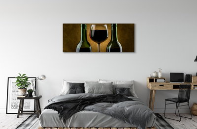 Fototryck canvas Ett glas med 2 flaskor vin