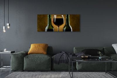 Fototryck canvas Ett glas med 2 flaskor vin