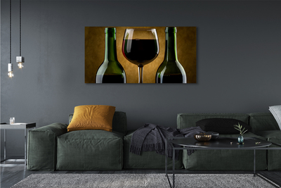 Fototryck canvas Ett glas med 2 flaskor vin