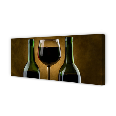 Fototryck canvas Ett glas med 2 flaskor vin