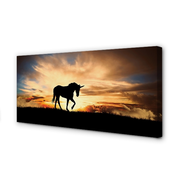 Canvas bild Enhörnings solnedgång
