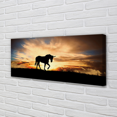 Canvas bild Enhörnings solnedgång