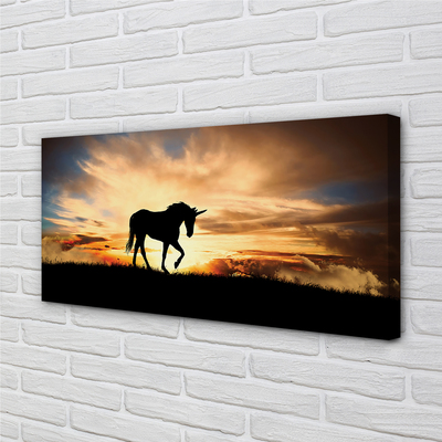 Canvas bild Enhörnings solnedgång