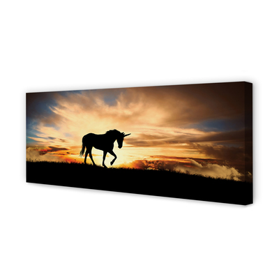 Canvas bild Enhörnings solnedgång