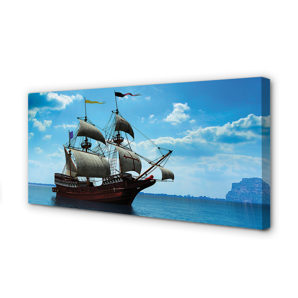 Fototryck canvas Fartyg himmel moln havet