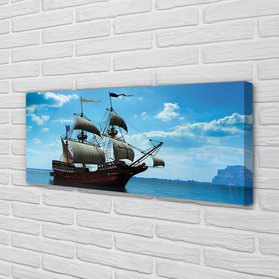 Fototryck canvas Fartyg himmel moln havet