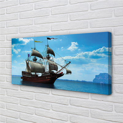 Fototryck canvas Fartyg himmel moln havet