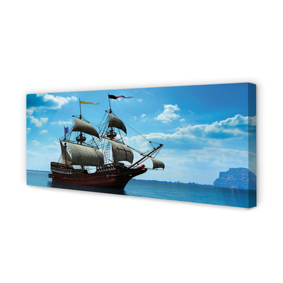 Fototryck canvas Fartyg himmel moln havet