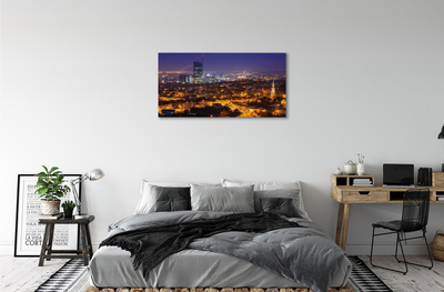 Foto på canvas Gdańsk City panorama på natten