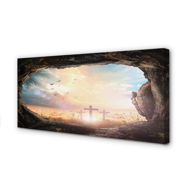 Foto på canvas Grotta korsar fåglar
