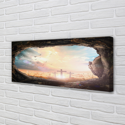 Foto på canvas Grotta korsar fåglar