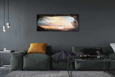 Foto på canvas Grotta korsar fåglar