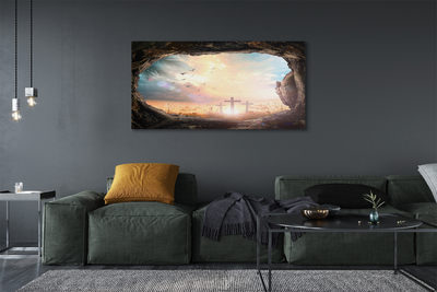 Foto på canvas Grotta korsar fåglar
