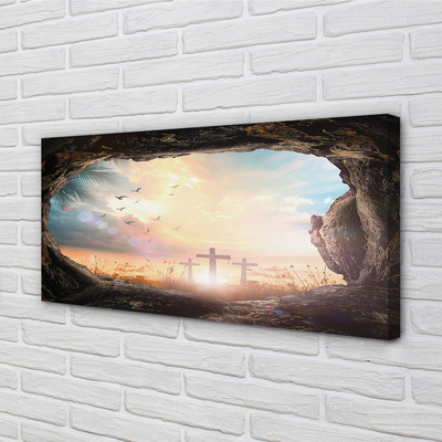 Foto på canvas Grotta korsar fåglar
